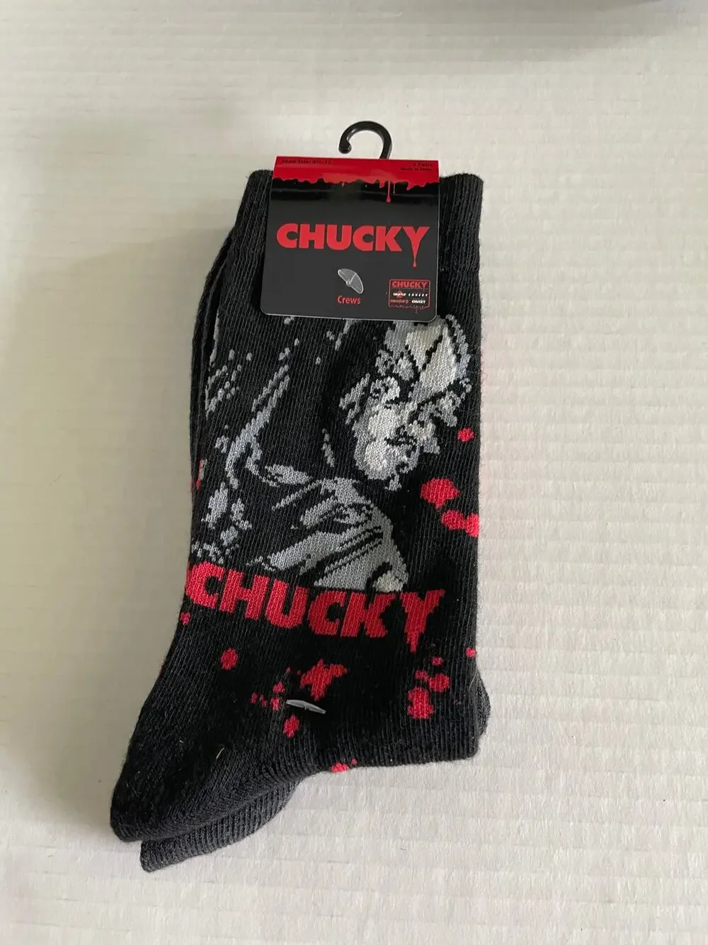 Horror Movie Chucky Child Play 2 pair crew socks NWT